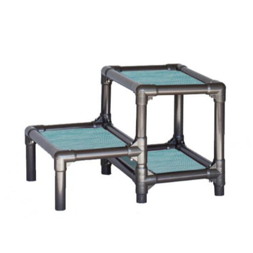 3 Nest Textilene Teal Walnut Cat Tower