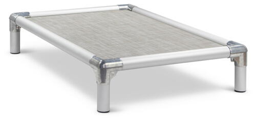 Photo of Bed - Silver Aluminum - 35 x 23 - Textilene - Birch